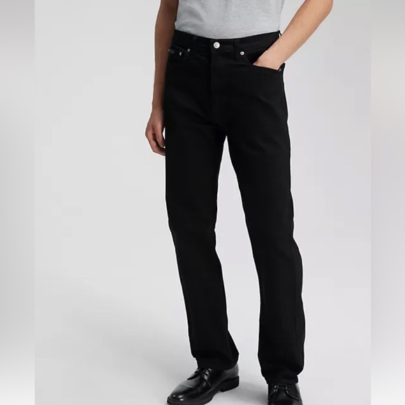 Calvin Klein Vintage 90’s Easy Fit Garment Dye Black Zip Fly Straight Leg Jeans - Picture 1 of 16